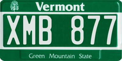 VT license plate XMB877