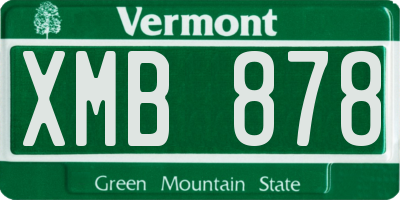 VT license plate XMB878