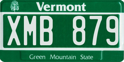 VT license plate XMB879