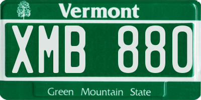 VT license plate XMB880