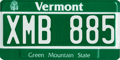 VT license plate XMB885