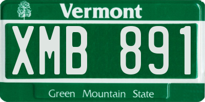 VT license plate XMB891
