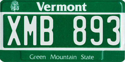 VT license plate XMB893