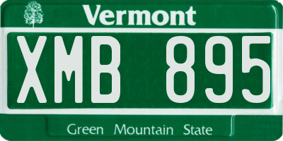 VT license plate XMB895