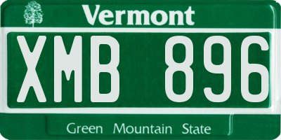 VT license plate XMB896