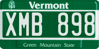 VT license plate XMB898