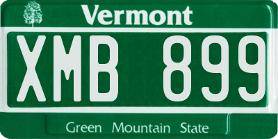 VT license plate XMB899