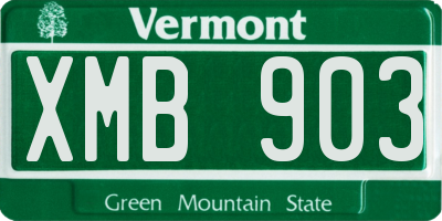 VT license plate XMB903