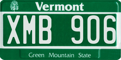 VT license plate XMB906