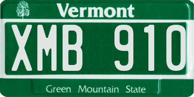 VT license plate XMB910