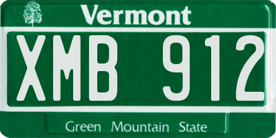 VT license plate XMB912
