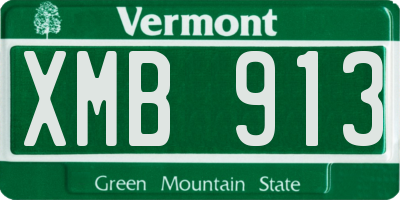 VT license plate XMB913