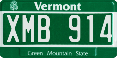 VT license plate XMB914