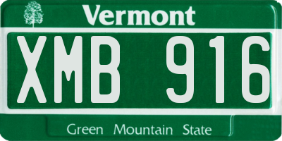 VT license plate XMB916