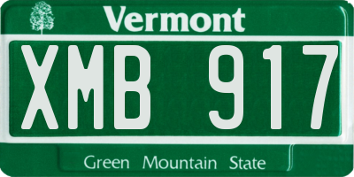 VT license plate XMB917