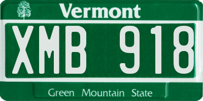 VT license plate XMB918