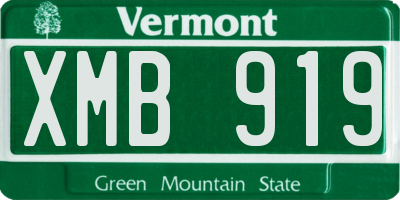 VT license plate XMB919