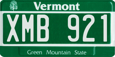 VT license plate XMB921