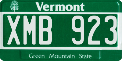 VT license plate XMB923
