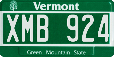 VT license plate XMB924