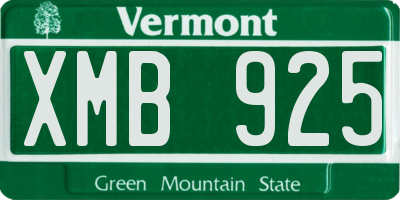VT license plate XMB925