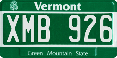 VT license plate XMB926