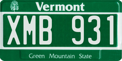 VT license plate XMB931