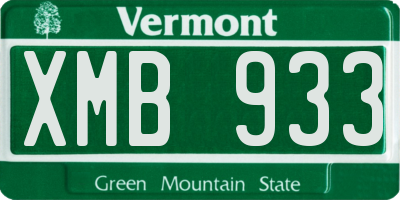VT license plate XMB933