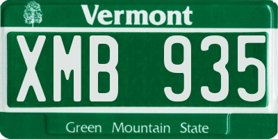 VT license plate XMB935
