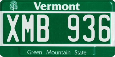 VT license plate XMB936