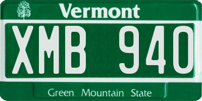 VT license plate XMB940