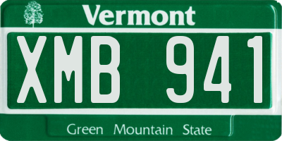 VT license plate XMB941
