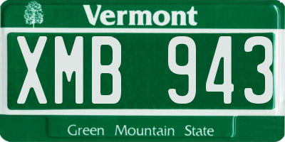 VT license plate XMB943