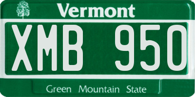 VT license plate XMB950
