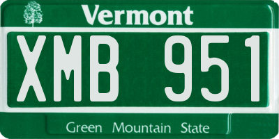 VT license plate XMB951