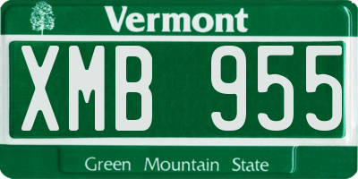 VT license plate XMB955