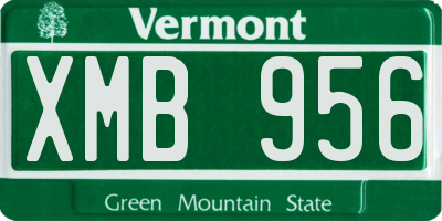 VT license plate XMB956