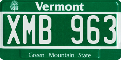 VT license plate XMB963