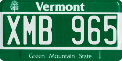 VT license plate XMB965