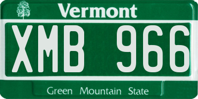 VT license plate XMB966