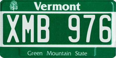 VT license plate XMB976