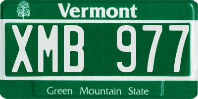 VT license plate XMB977