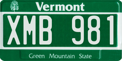 VT license plate XMB981