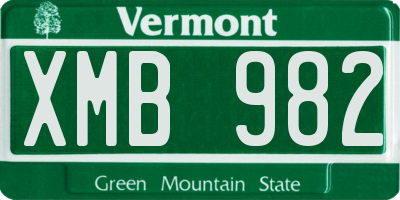 VT license plate XMB982