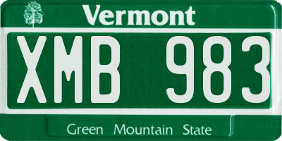 VT license plate XMB983