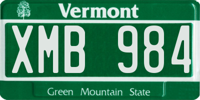 VT license plate XMB984