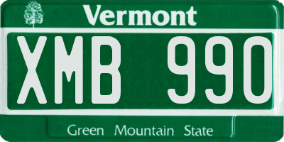 VT license plate XMB990