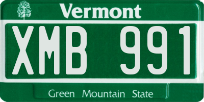 VT license plate XMB991