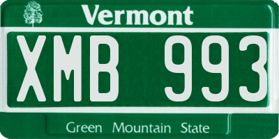 VT license plate XMB993