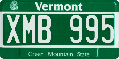 VT license plate XMB995